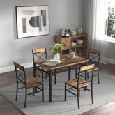 MLNshops Rustic Dining Set for 4 with Sturdy Chairs