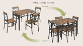 MLNshops Rustic Dining Set for 4 with Sturdy Chairs