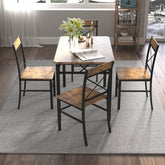 MLNshops Rustic Dining Set for 4 with Sturdy Chairs