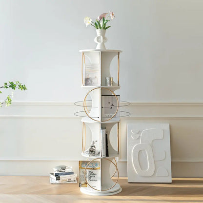 Display Shelf,4 Tier Floor Standing Organizer,Modern Style,360°Rotation,Stable and Solid,Holds Books and Displays MLNshops]