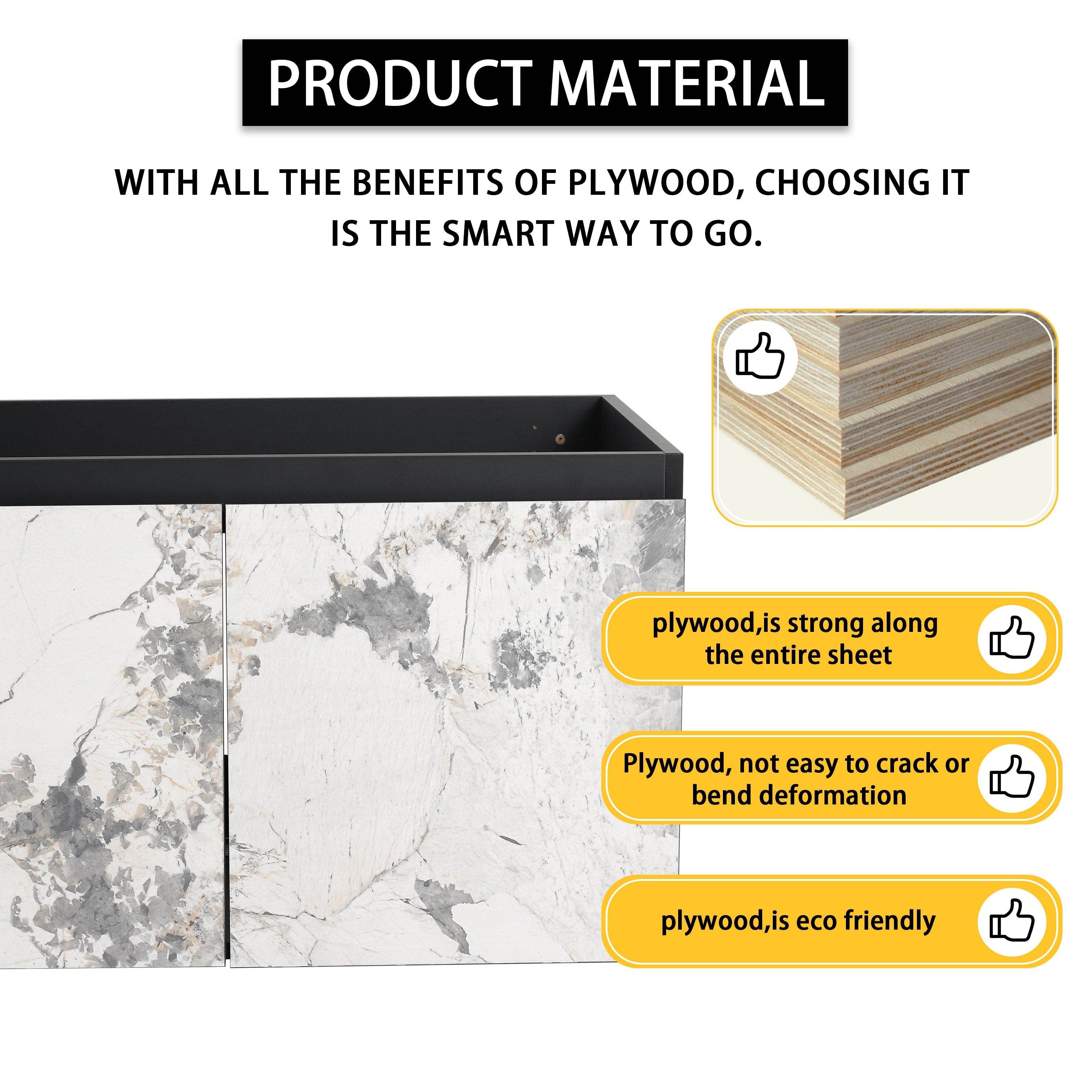 MLNshops Marble Design Door Panel for Bathroom Cabinets