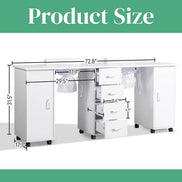 MLNshops Double Manicure Table for Professional Use