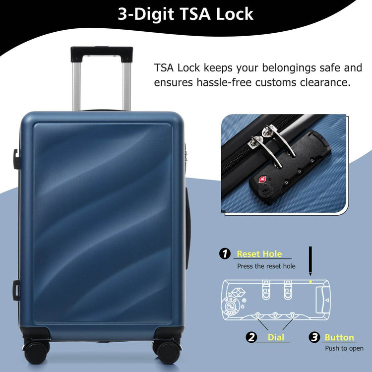 MLNshops Durable ABS Suitcase with TSA Lock Luggage Set