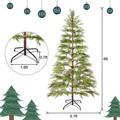 6ft Realistic LED Christmas Tree with Metal Stand - 612 Tips