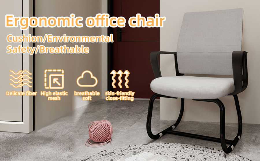 Ergonomic office chair with features highlighted on a neutral background