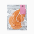 Packaged orange scrubber with a pink 