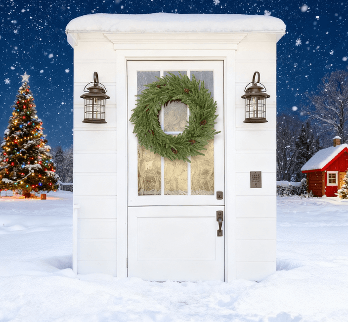 Christmas Wreath, Artificial Norfolk Pine Wreath with Pine Cones and 88 Realistic Branches for Door