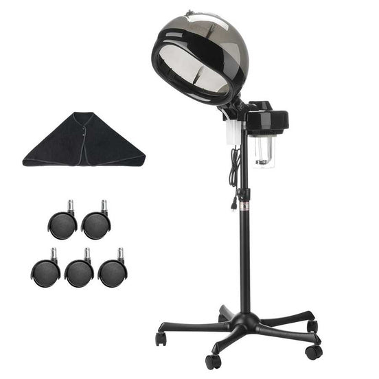 Professional Hooded Ionic Hair Steamer with adjustable height and heat cap for hydration