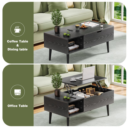 Sweet crispy Lift Top Coffee Storage Wood Tables with Hidden Compartment Small Dining Desk for Home Living Room Office