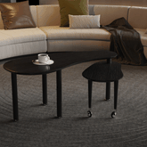 360 Rotatable Coffee Table with flexible tabletop in dark wood finish, featuring a modern accent design and hidden storage for stylish living rooms.
