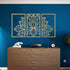 Iron Mandala Lotus Wall Art in 3-panel design displayed on a blue wall above a wooden cabinet, ideal for Zen-style luxury home decor.
