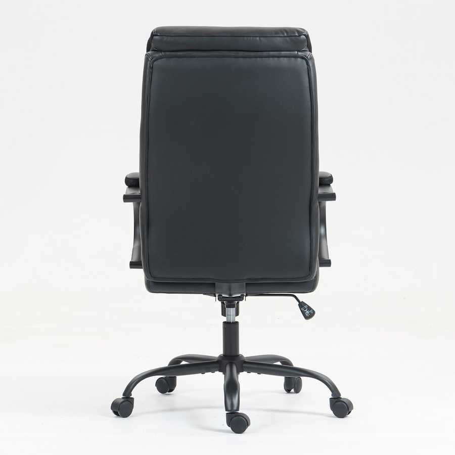 Back view of PU Material Office Chair 9131HJ-PU-KD with smooth PU upholstery and adjustable tilt mechanism for ergonomic comfort.