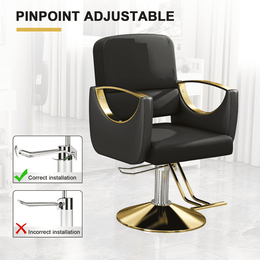 Salon chair with adjustable height and sleek design