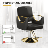 Salon chair with adjustable height and sleek design
