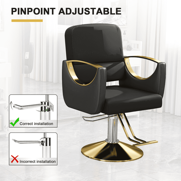 Salon chair with adjustable height and sleek design