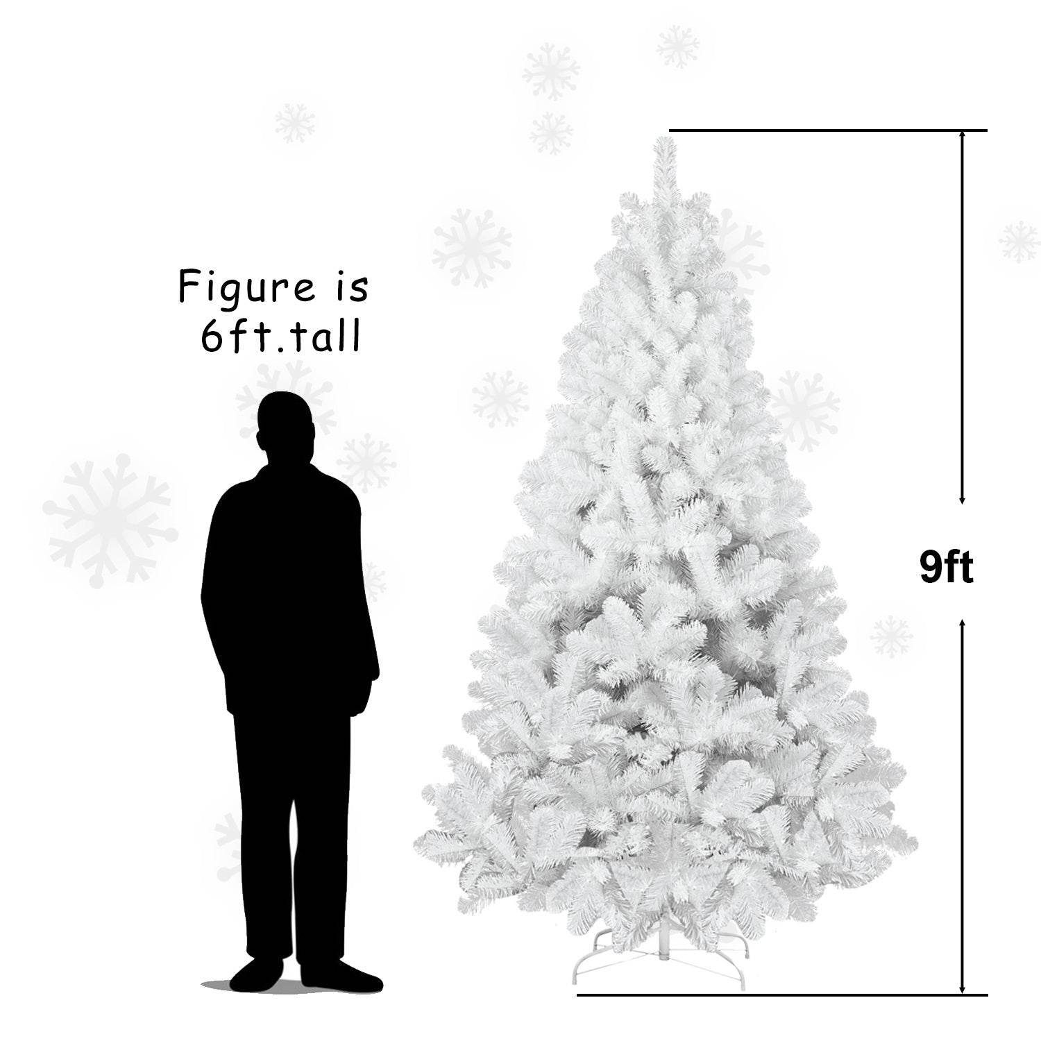 4ft White Christmas Tree with Memory Wire, 328 Tips Hinged Artificial PVC Tree, Easy Assembly Holiday Xmas Tree for Indoor Decor (Ornaments Not Included)