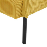 Yellow textured chair with a black leg on a white background