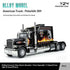 Model Peterbilt 389 truck with flames on a white background, labeled as an alloy model.
