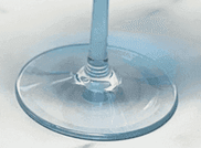 Base detail of a LeadingWare blue acrylic wine glass, highlighting the sturdy and unbreakable stemware design for everyday use.