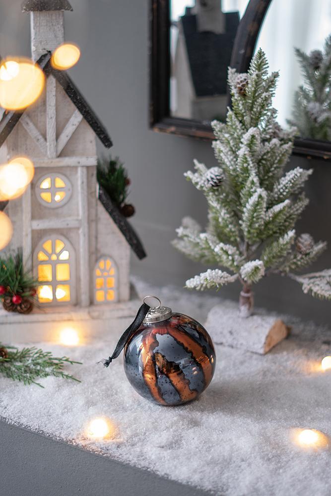 D3.9' Ch n hui ristmas Ball Ornaments, Glass Decorative Hanging Ball Christmas Tree Ornaments for Holiday Party Decorations, Set of 6