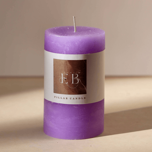 MLNshops Rustic Purple Pillar Candle - Long Lasting Decor Default