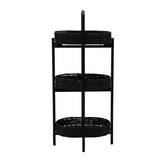 Modern 3-Tier Handwoven Side Table with Oval Organizer