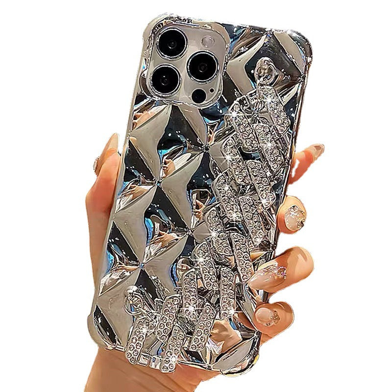 For 14 Apple iPhone15pro Luxury Flash Diamond Bracelet 12 Small Fragrance xr High-end xsmax phone case tide