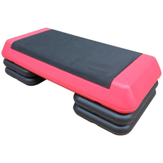 Aerobic Stepper Platform - Adjustable, 4 Risers | Portable fitness step with non-slip surface and stackable risers for customizable height.