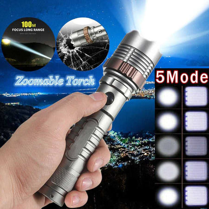 Rechargeable LED Flashlight for Hiking and Camping