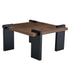 Modern Walnut Coffee Table - MDF Style with black legs, showcasing minimalist square design for contemporary living rooms.