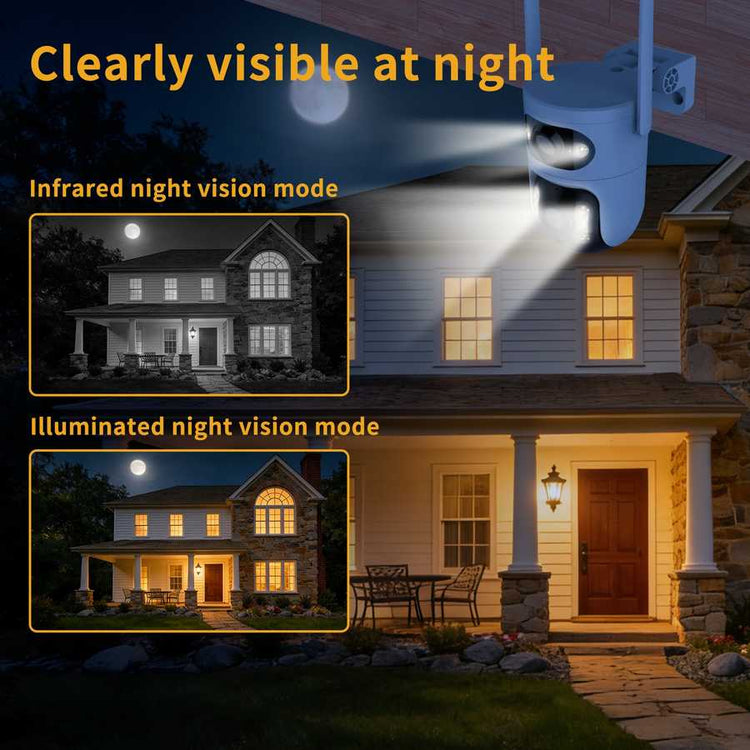 4G dual lens monitoring camera with infrared night vision