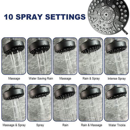 MLNshops 10 spray mode showerhead - Matte Black Anti-Clog