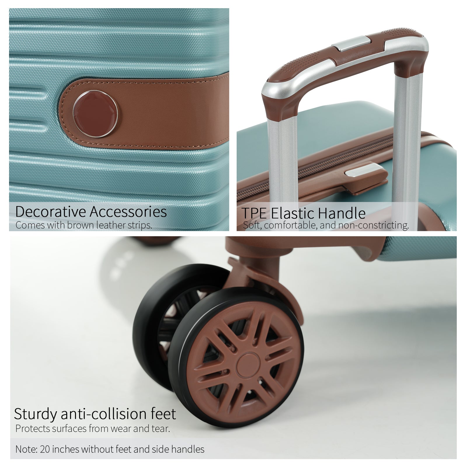 Hardshell Luggage Set with TSA Lock, 360° Spinner Wheels, Lightweight Durable Travel Suitcases for Women/Men Carry-On & Check-In