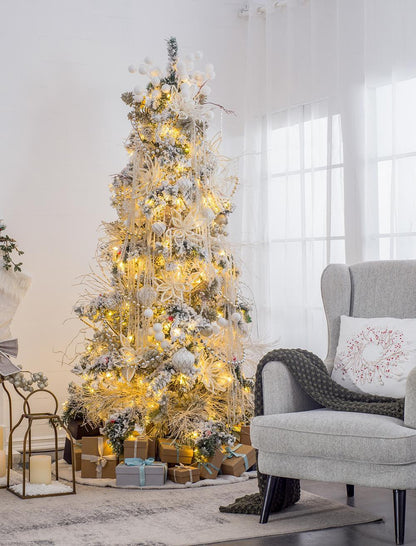 D2.8x3'H Christmas Ball Ornaments, Glass Decorative Hanging Ball Christmas Tree Ornaments for Holiday Party Decorations, Set of 6