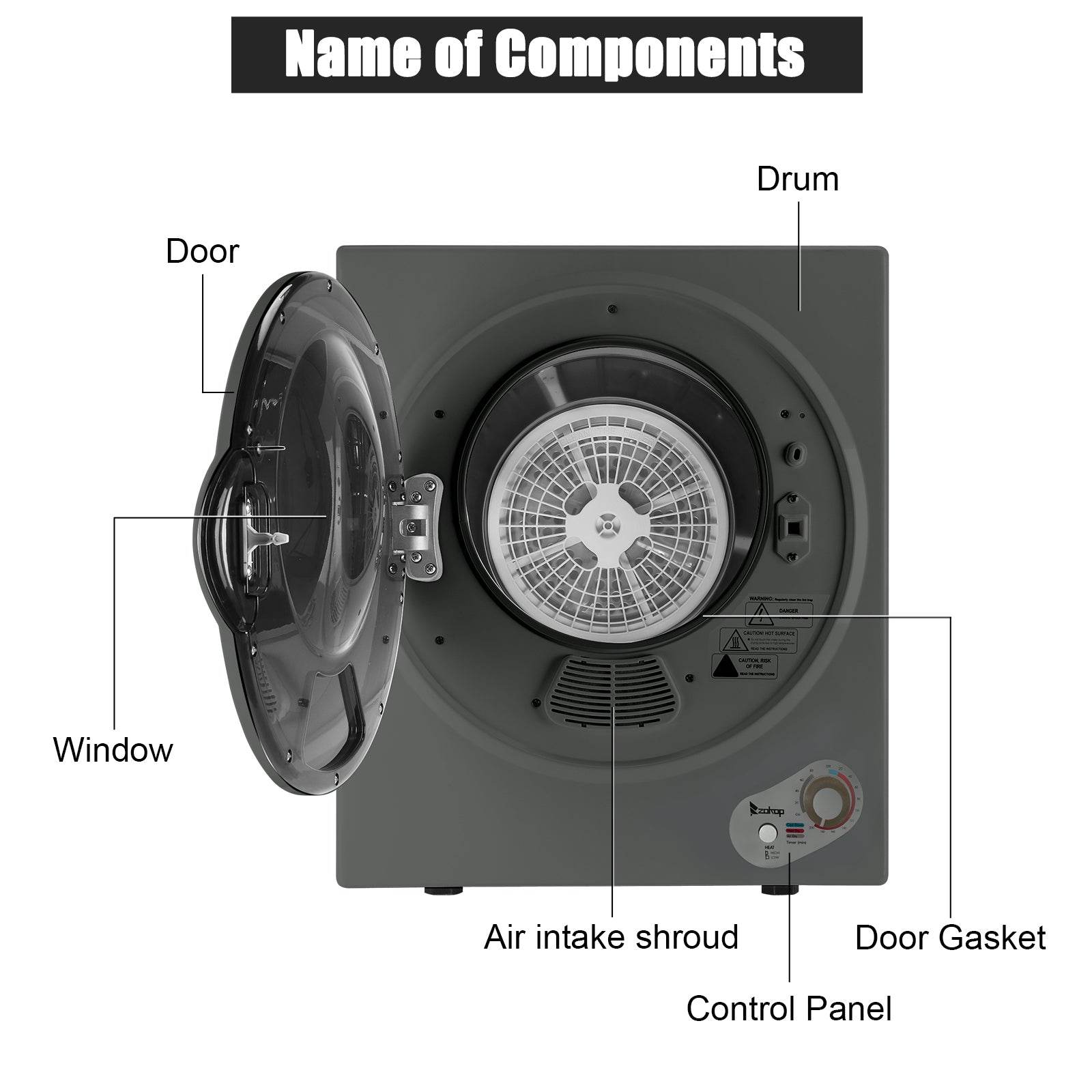 mlnshops Electric Clothes Dryer 120V Compact Design