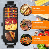 mlnshops Electric Hot Pot BBQ Grill with Smokeless 2800W