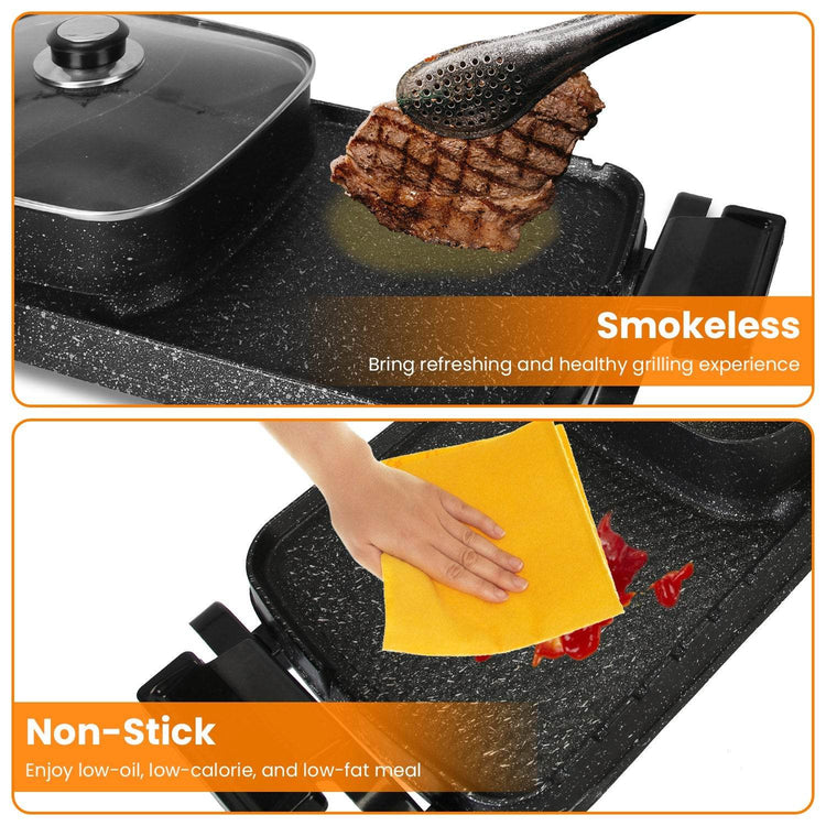 mlnshops Electric Hot Pot BBQ Grill with Smokeless 2800W