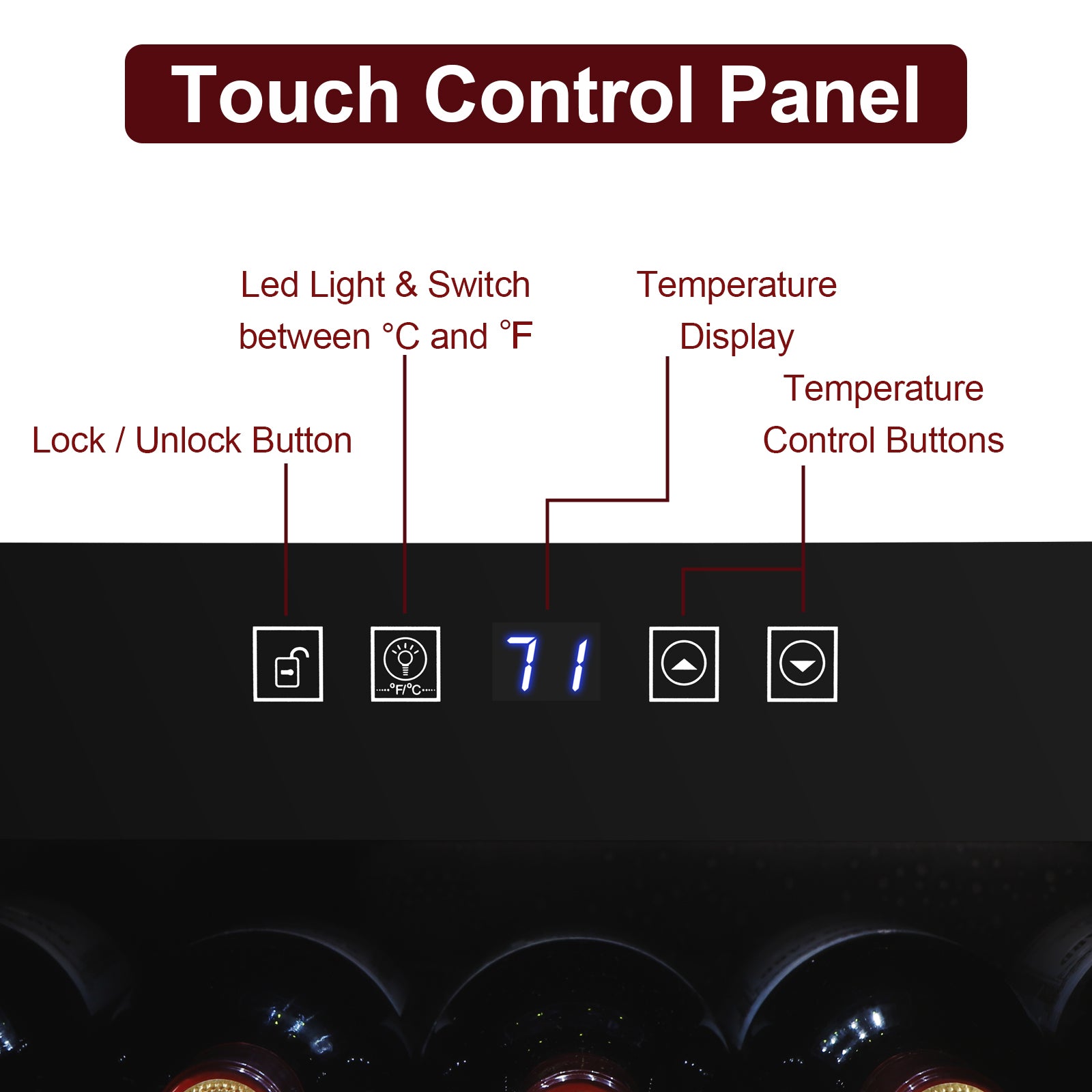 Electronic Wine Fridges, Wine Cabinet Cold Rolled Sheet Transparent Glass Door / 16 Bottle with Display Black MLNshops]