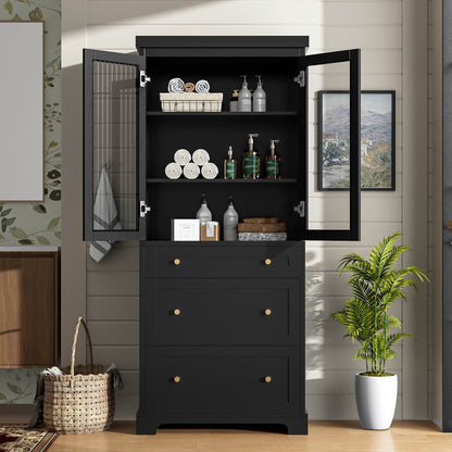 high bathroom cabinet with drawers and shelves MLNshops