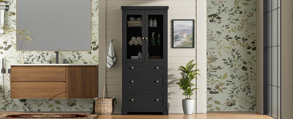 high bathroom cabinet with drawers and shelves MLNshops