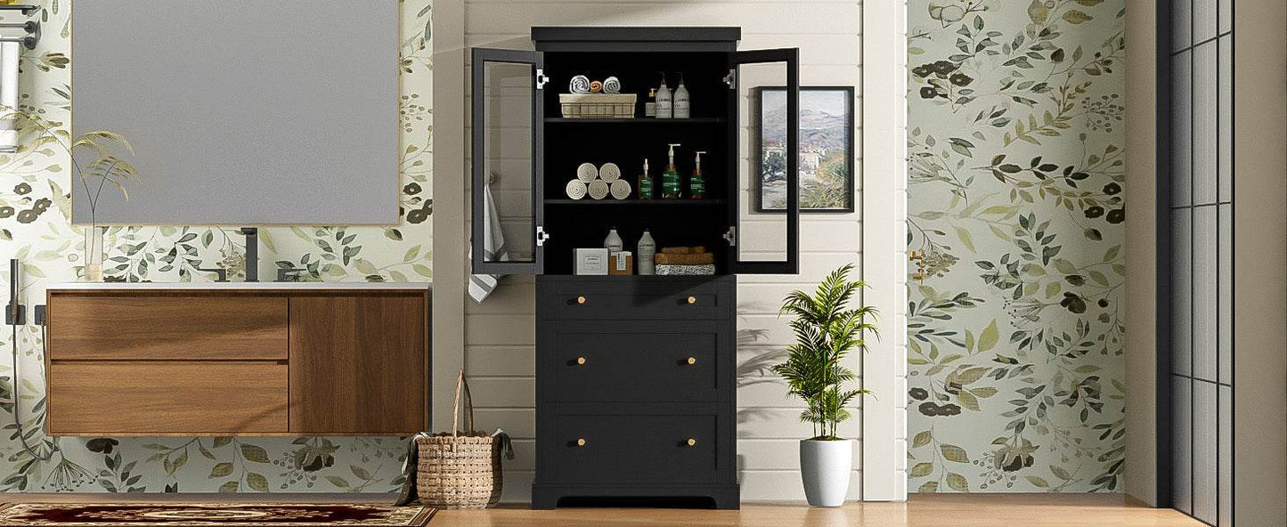 high bathroom cabinet with drawers and shelves MLNshops