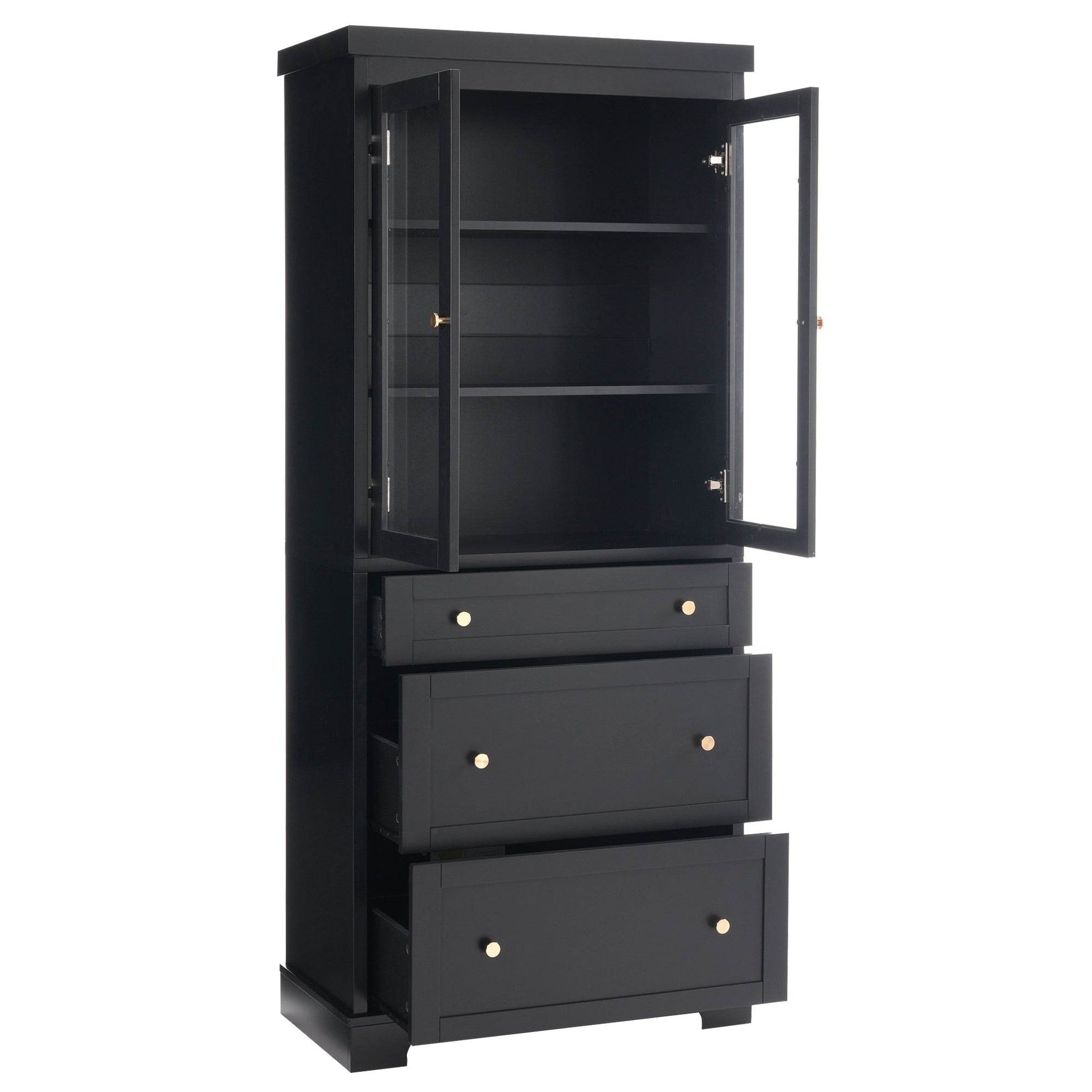 high bathroom cabinet with drawers and shelves MLNshops