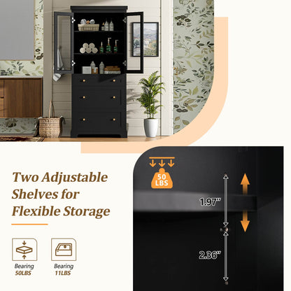 high bathroom cabinet with drawers and shelves MLNshops