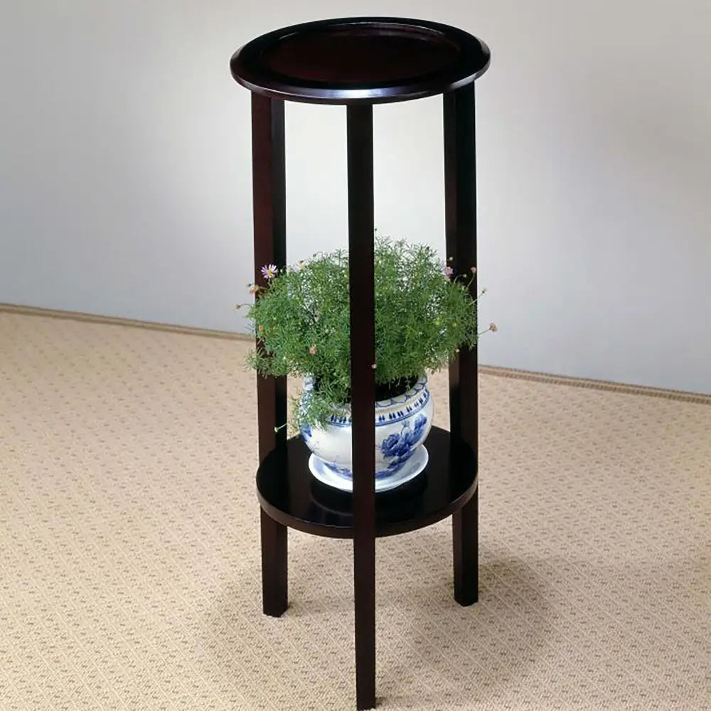 Espresso Round Accent Table MLNshops]