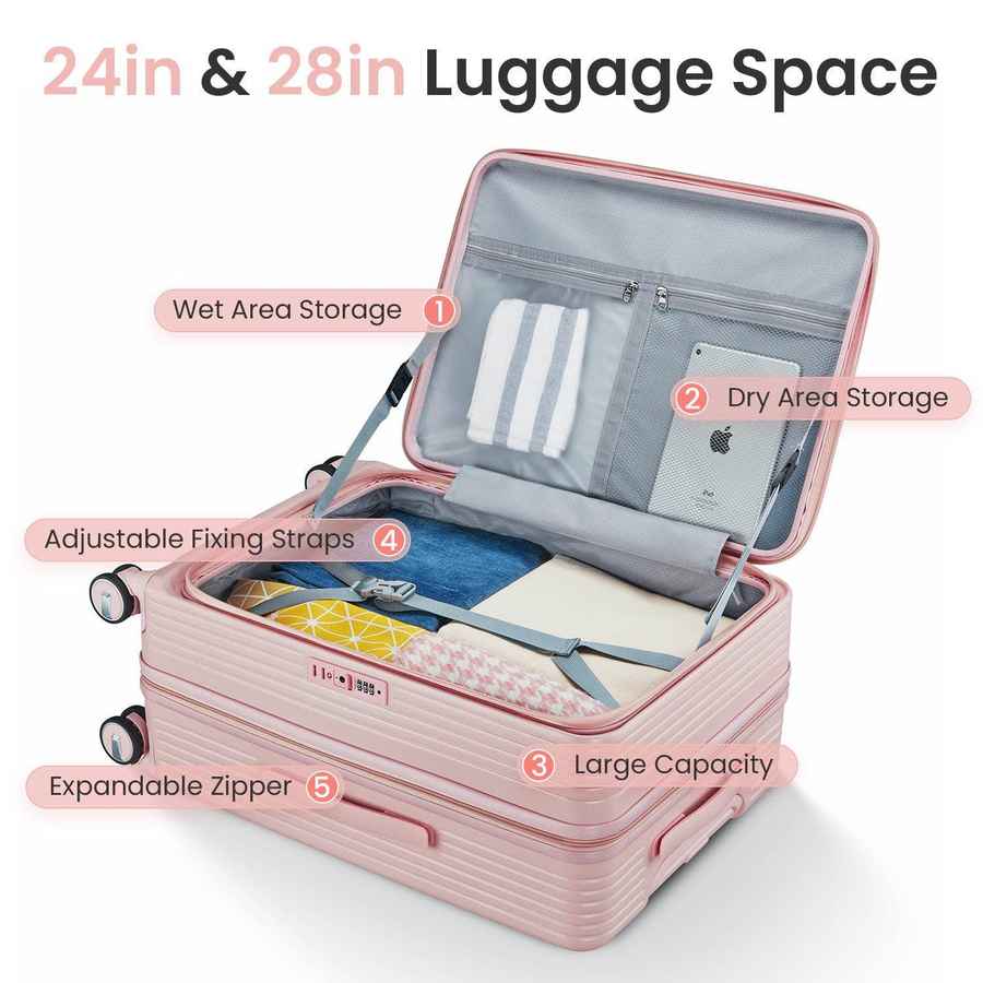 MLNshops Expandable Luggage Set with 3 Pieces
