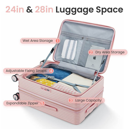 MLNshops Expandable Luggage Set with 3 Pieces