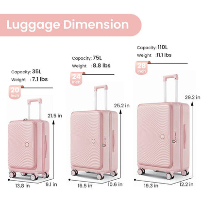 MLNshops Expandable Luggage Set with 3 Pieces