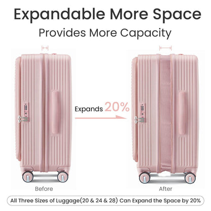 MLNshops Expandable Luggage Set with 3 Pieces