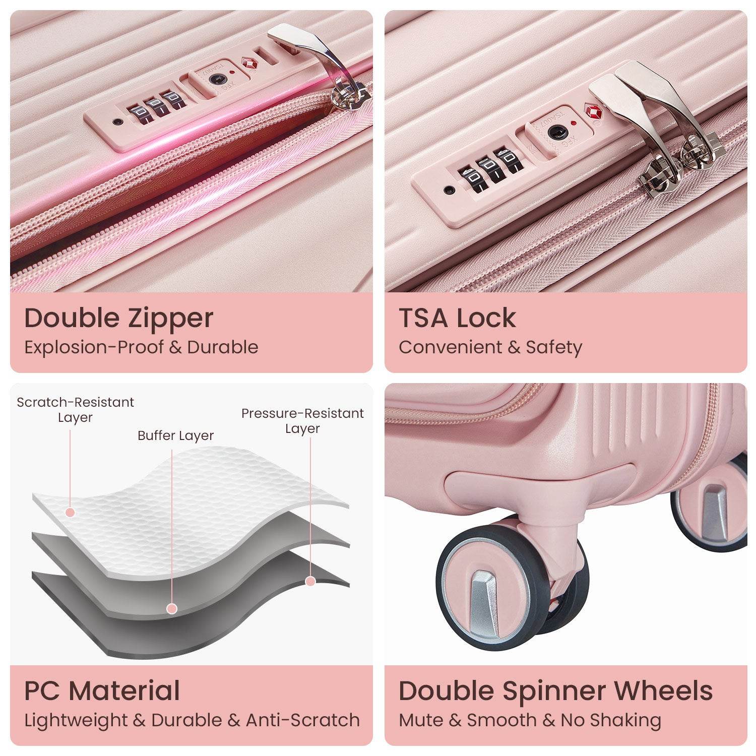 MLNshops Expandable Luggage Set with 3 Pieces