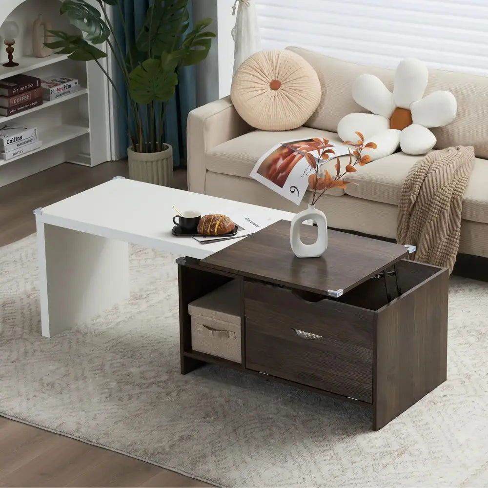 MLNshops Extendable Coffee Table with Storage Design